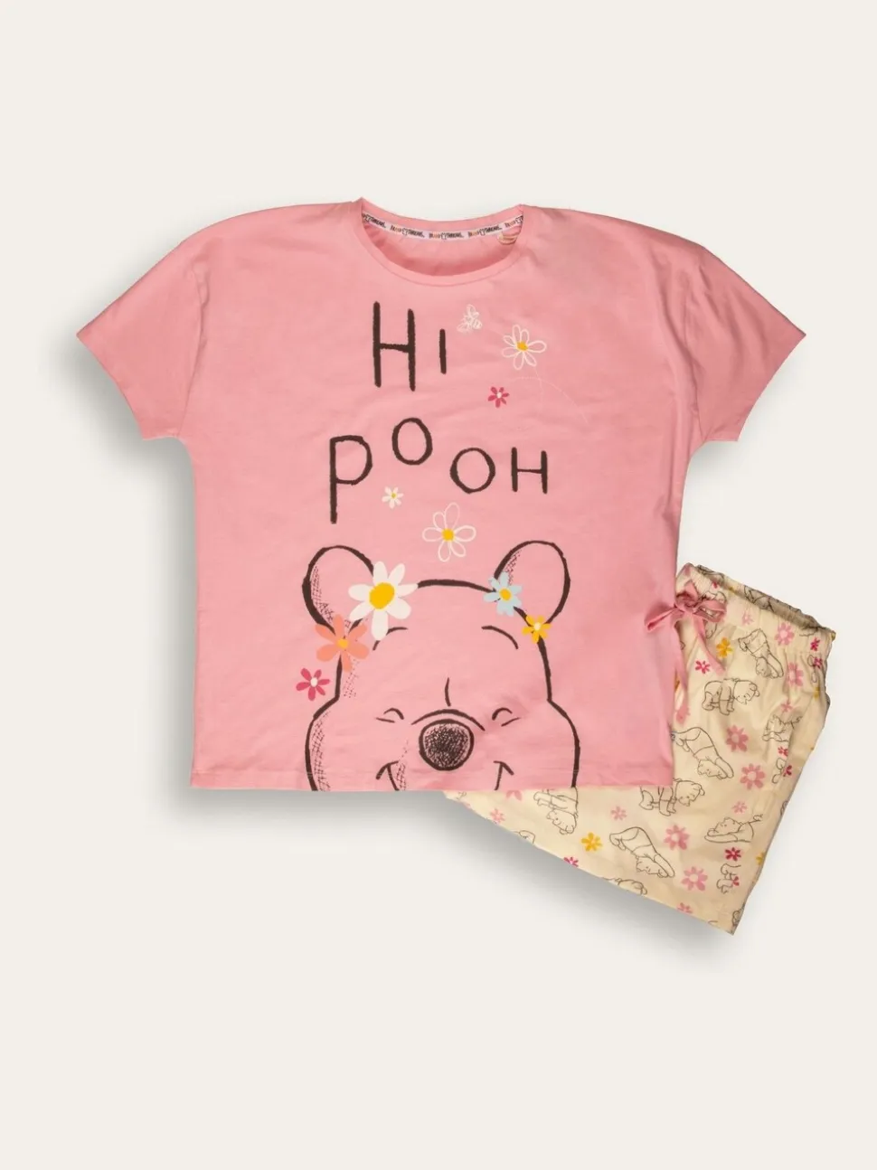 Brand Threads Pyjama Winnie The Pooh rose et blanc en coton 100%