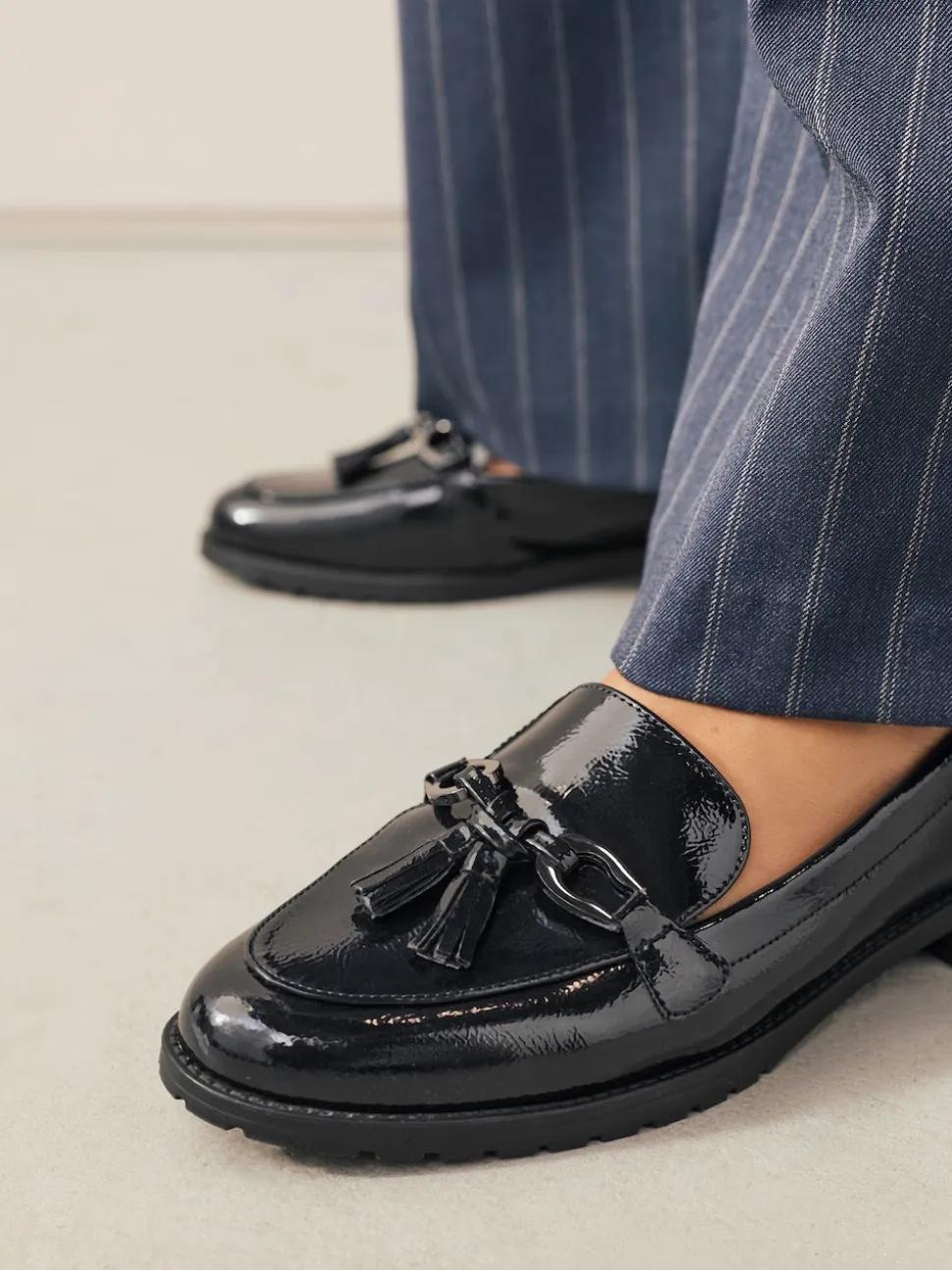 Brevet de la Marine - Mocassins vernis à glands avec détails métalliques