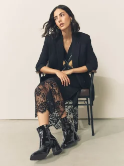 Brevet noir - Bottes à talon carré à bout carré Forever Comfort®