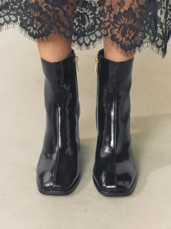 Brevet noir - Bottes à talon carré à bout carré Forever Comfort®