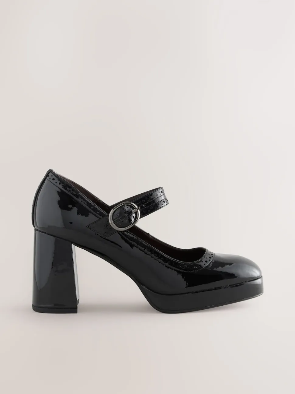 Brevet noir - Chaussures Forever Comfort® Brogue Mary Jane à talons carrés
