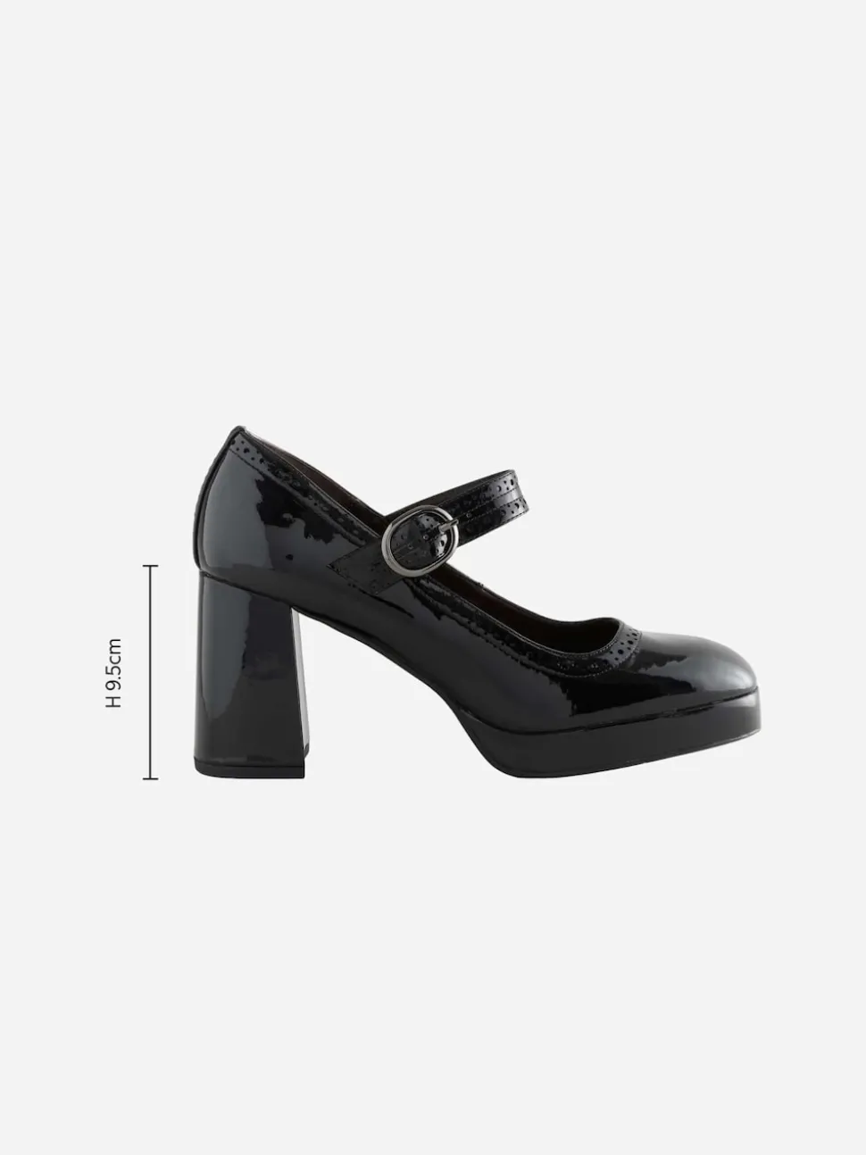 Brevet noir - Chaussures Forever Comfort® Brogue Mary Jane à talons carrés