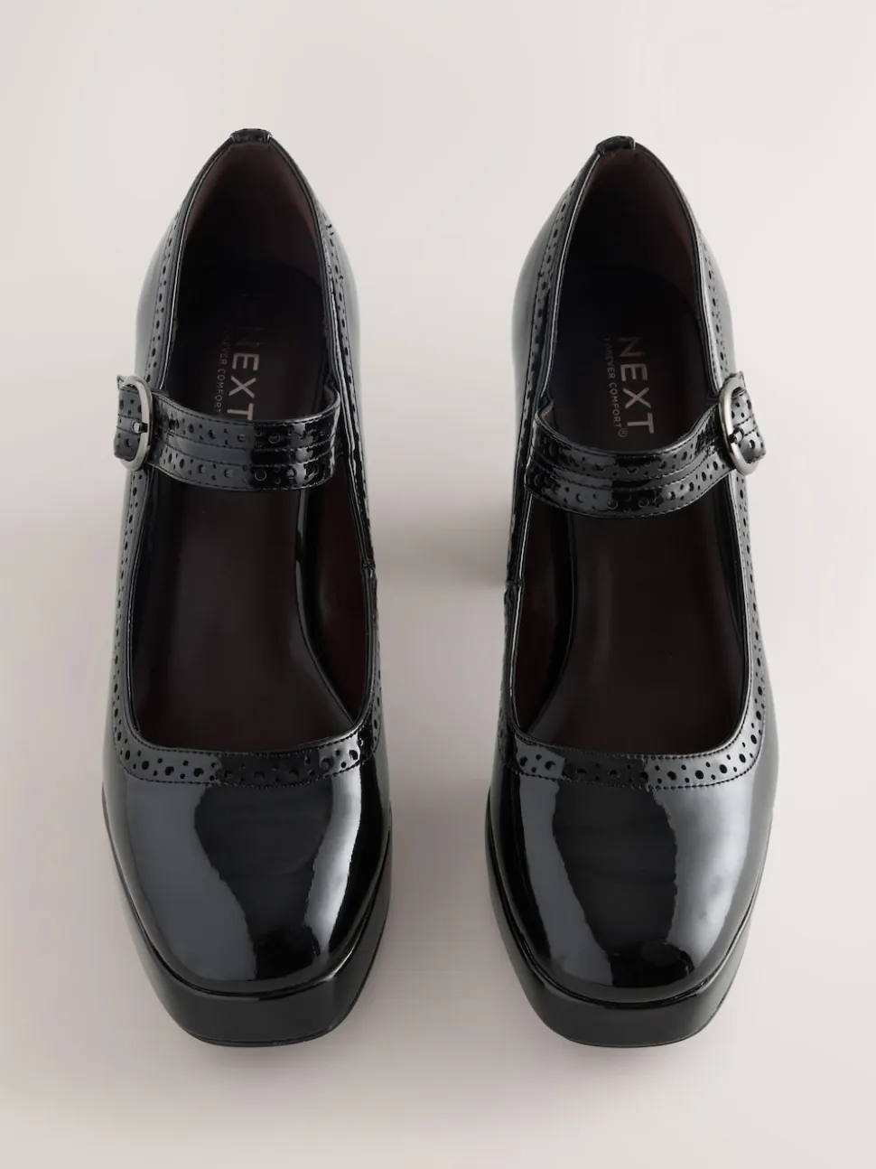 Brevet noir - Chaussures Forever Comfort® Brogue Mary Jane à talons carrés