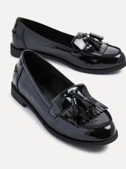 Brevet noir - Mocassins Linzi Rosemary classiques à enfiler avec détails à glands