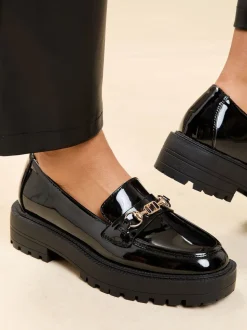 Brevet noir - Mocassins Lipsy en similicuir à mors épais