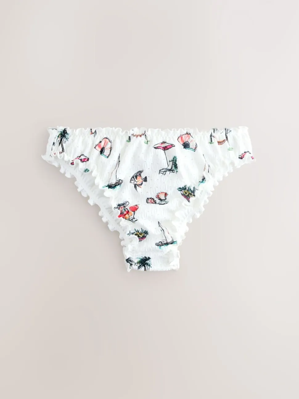 Broderie blanche conversationnelle - Bas de bikini brésilien haut