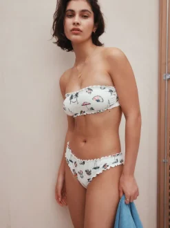 Broderie blanche conversationnelle - Haut de bikini Bandeau