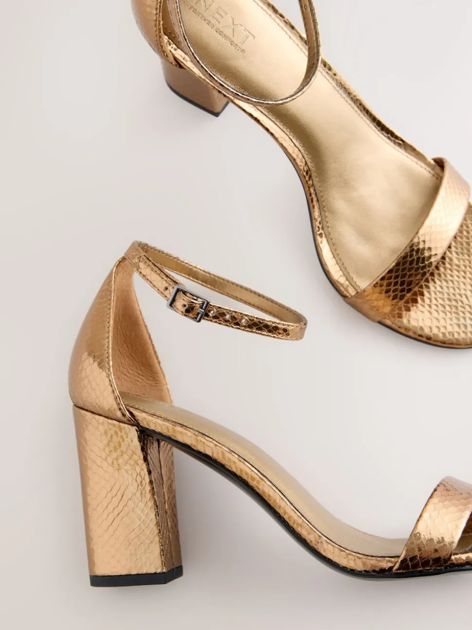 bronze - Sandales à talons carrés
