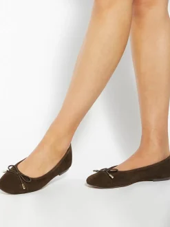 Brun foncé - Dune London Semelle la plus souple Contrastée Cuir Ballerine Chaussures plates