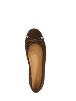 Brun foncé - Dune London Semelle la plus souple Contrastée Cuir Ballerine Chaussures plates