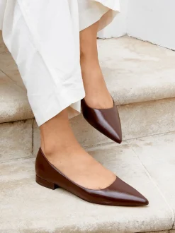 Brun foncé - Linzi Orian Ballet à bout pointu Chaussures plates