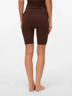 Brun foncé - Mamalicious Leggings de maternité sans coutures