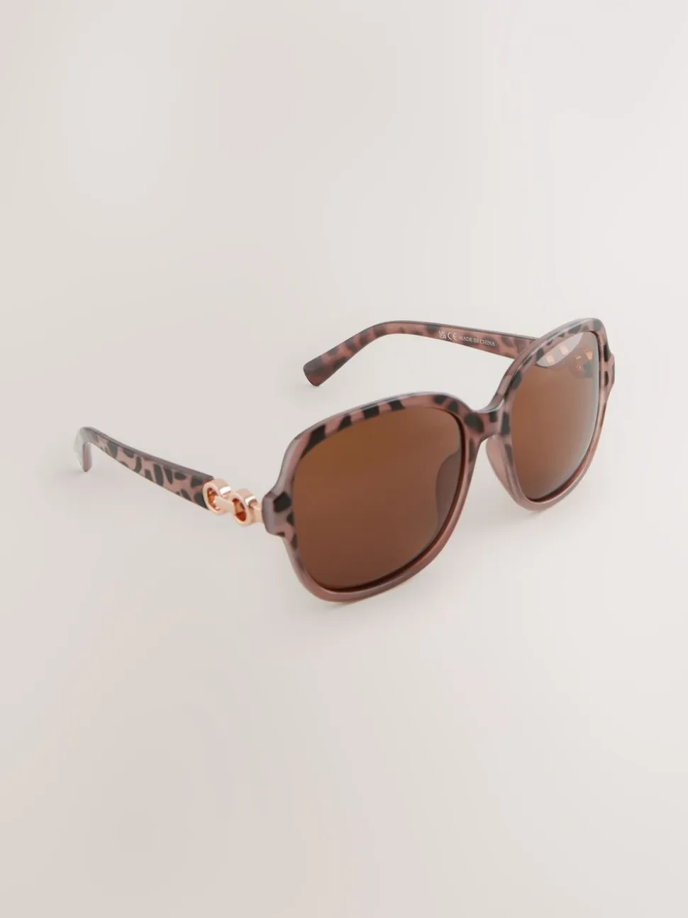 Brun/Crème - Grandes Lunettes de soleil carrées polarisées