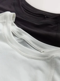 Brun/Crème - Lot de 2 T-shirts Active à manches courtes à Col rond