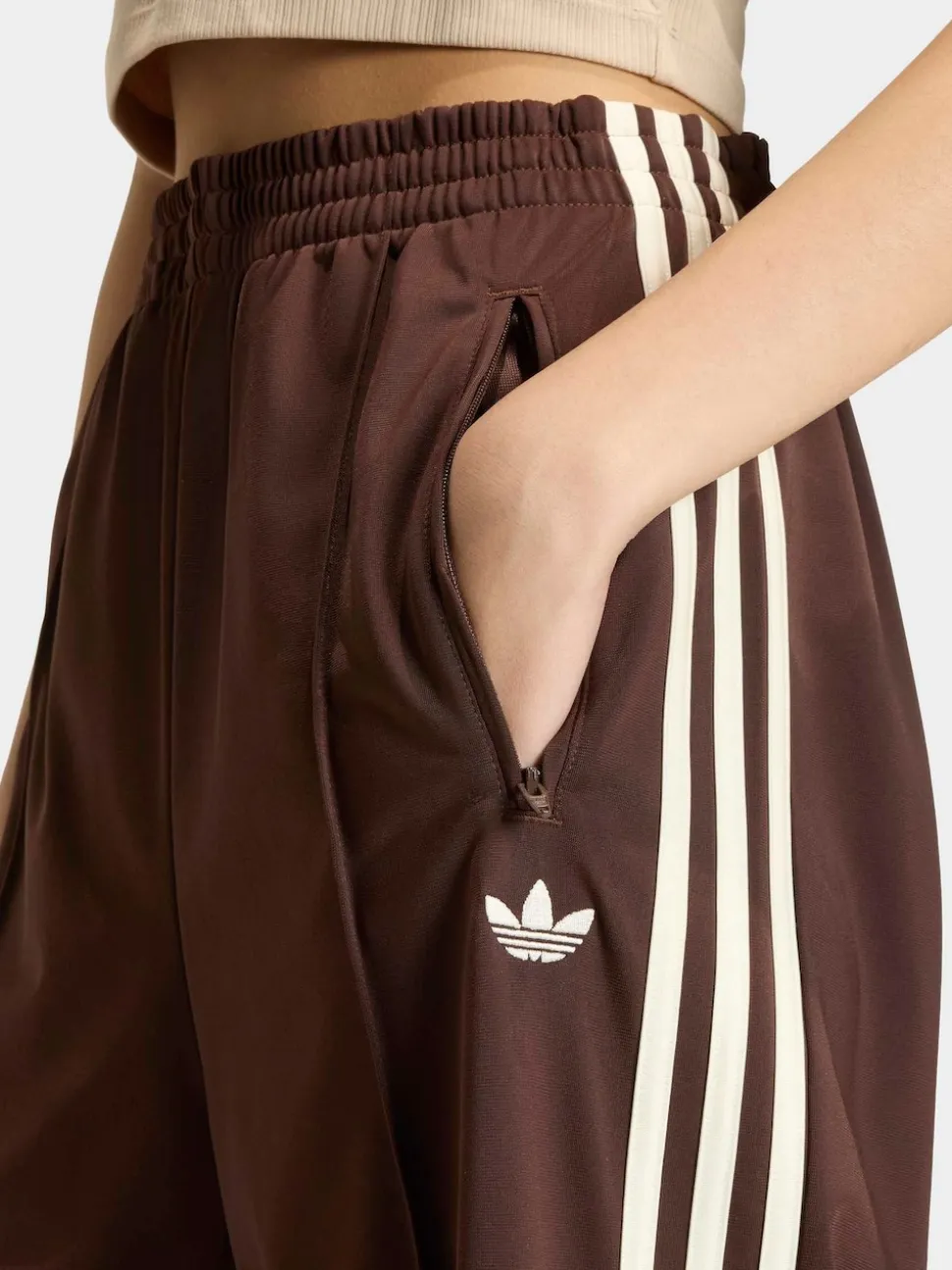 Brun/Crème - Pantalons amples Adidas Original Firebird