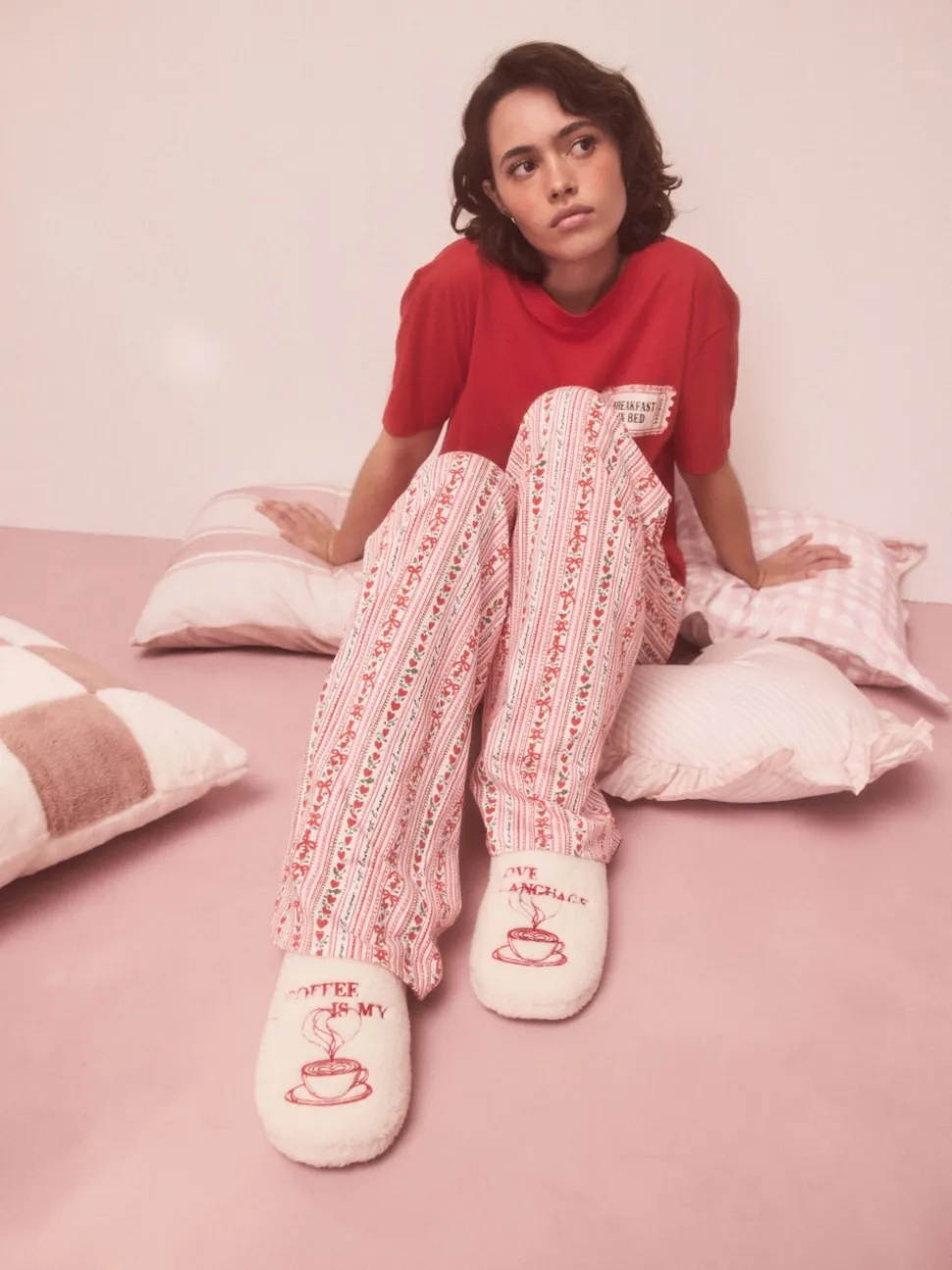 Café - Chaussons mules en peau de mouton