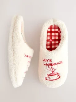 Café - Chaussons mules en peau de mouton