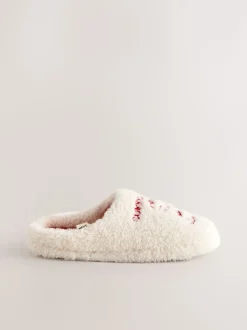 Café - Chaussons mules en peau de mouton