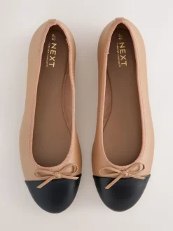 Caramel Nude - Ballerines à bout rond