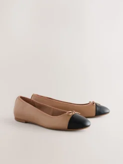 Caramel Nude - Ballerines à bout rond
