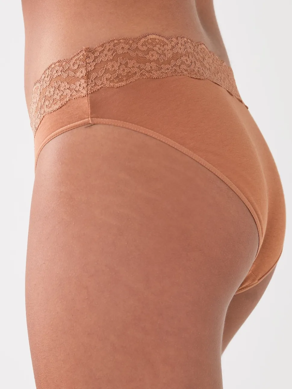 Caramel Nude - Lot de 4 culottes en coton et dentelle