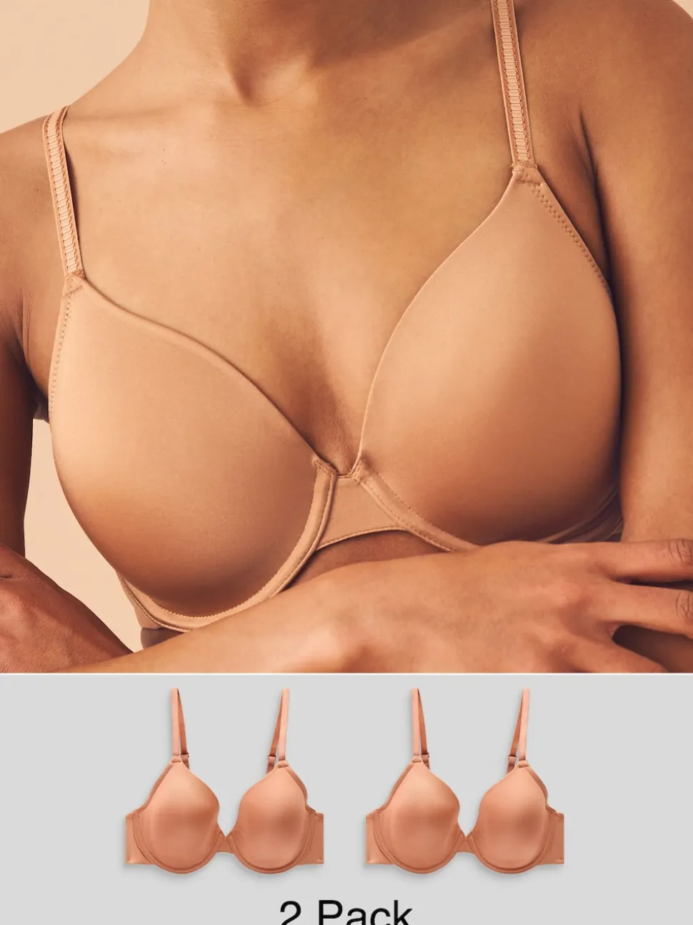 Caramel Nude - Lot de 2 Soutiens-gorge A-E Smoothing Ultimate Comfort