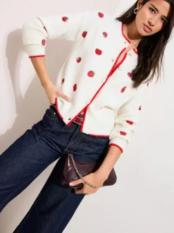 Cardigan Friends Like These tomate brodé