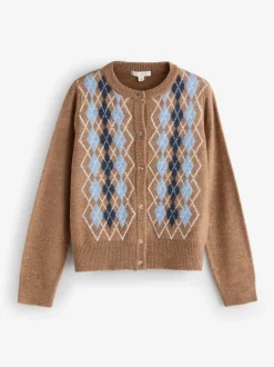 Cardigan Laura Ashley Argyle en maille avec une touche de laine