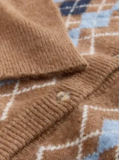 Cardigan Laura Ashley Argyle en maille avec une touche de laine