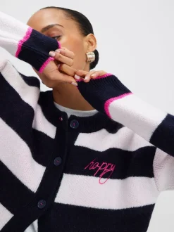 Cardigan River Island Rayure Smiley boutonné