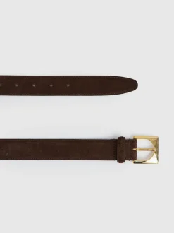 Ceinture à boucle carrée en daim Reiss Belinda