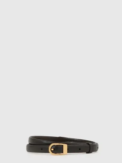 Ceinture à boucle courte en cuir Reiss Mila