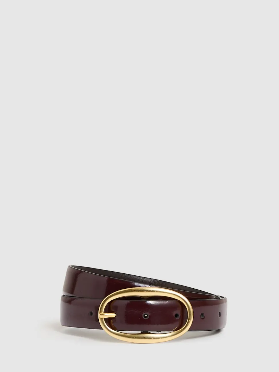 Ceinture à boucle ovale en cuir verni Reiss Drew