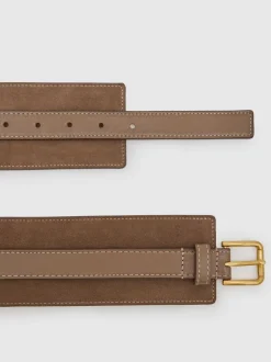 Ceinture corset en cuir et daim Reiss Beatrix
