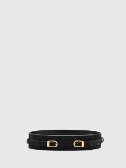 Ceinture corset Reiss Petula à double boucle en daim