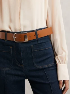 Ceinture en cuir avec boucle à demi-passant Reiss Iyla