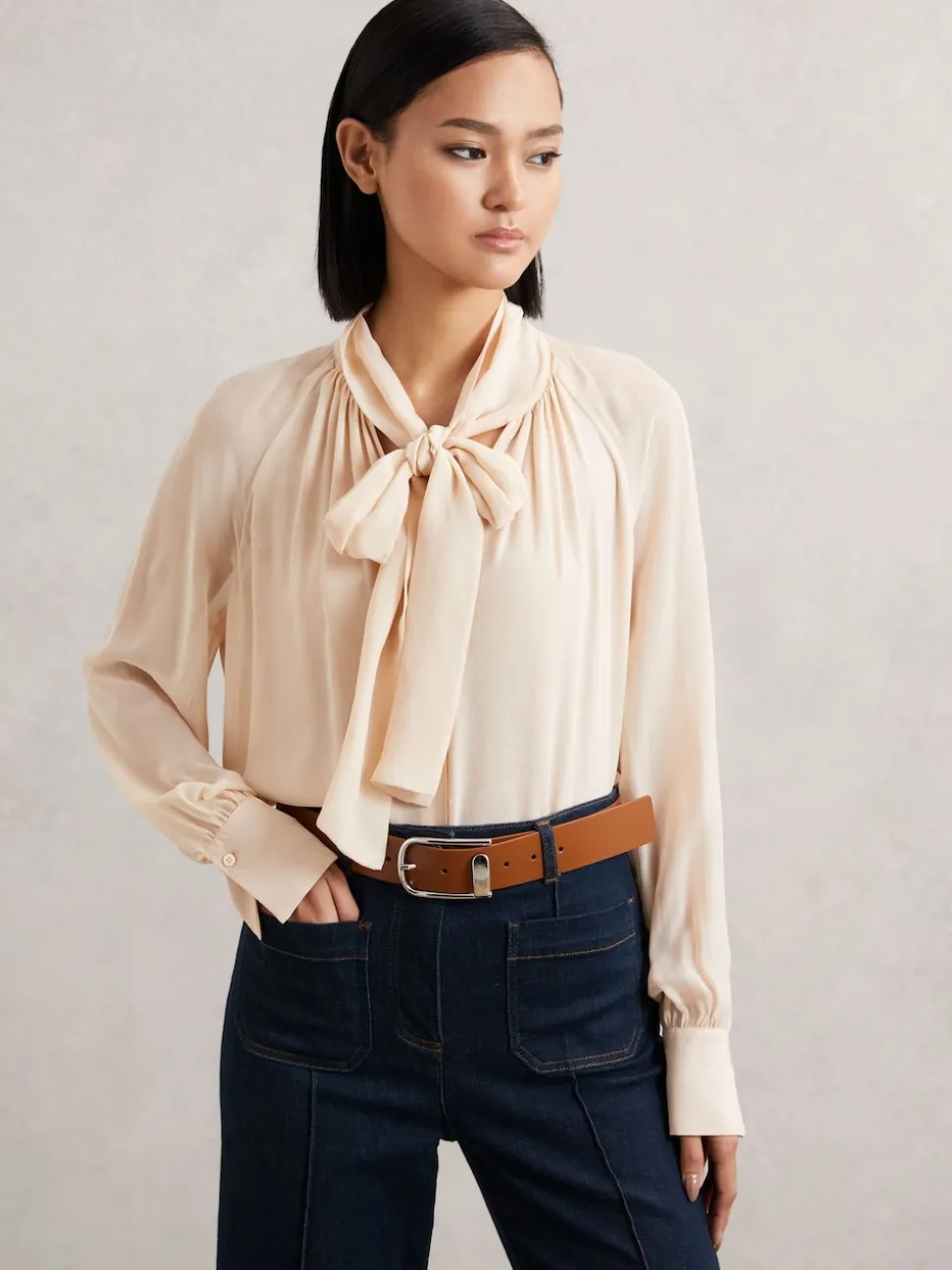 Ceinture en cuir avec boucle à demi-passant Reiss Iyla