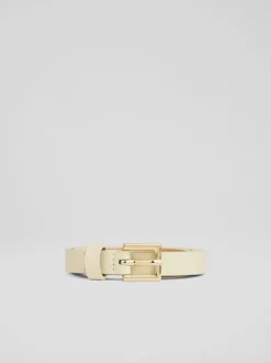 Ceinture LK Bennett Clover en cuir à boucle carrée