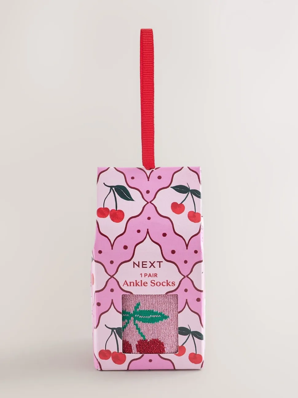 Cerises scintillantes - Lot de 1 paires de chaussettes en coffret cadeau