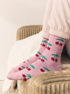 Cerises scintillantes - Lot de 1 paires de chaussettes en coffret cadeau