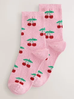 Cerises scintillantes - Lot de 1 paires de chaussettes en coffret cadeau