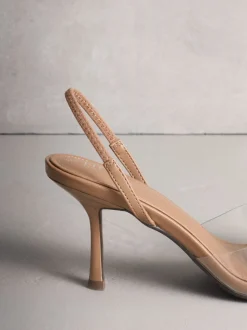 Chair/argenté - Chaussures à talons Forever Comfort® en perspex à bout rond avec nœud