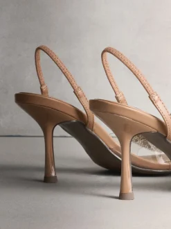 Chair/argenté - Chaussures à talons Forever Comfort® en perspex à bout rond avec nœud
