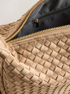 chameau - Sac à bandoulière tissé en faux daim