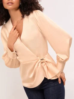 Champagne doré - Haut cache-cœur Lipsy Satin hardware