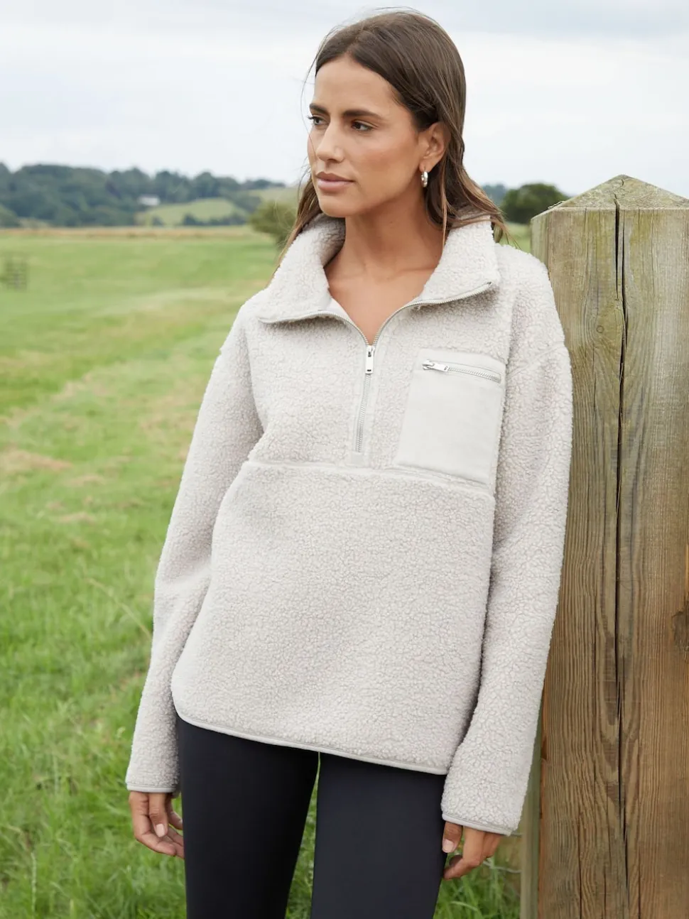 Champignon - Threadbare Half Zip Borg Fleece