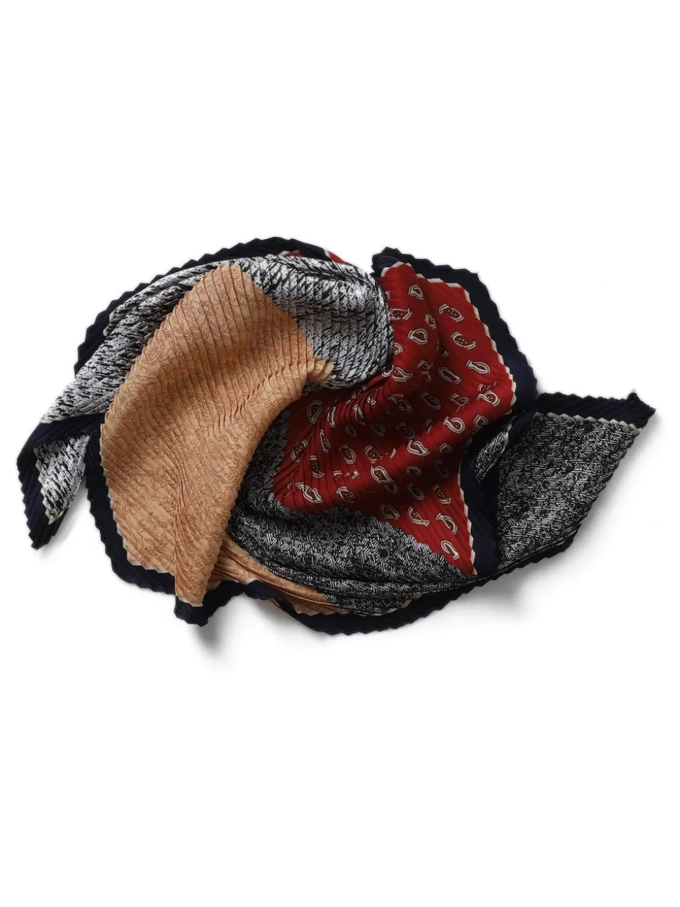 Écharpe Aela rouge plissée à motif paisley