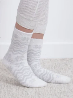 Chaussettes de lit Totes Toasties Ladies Fair Isle & Chenille super douces