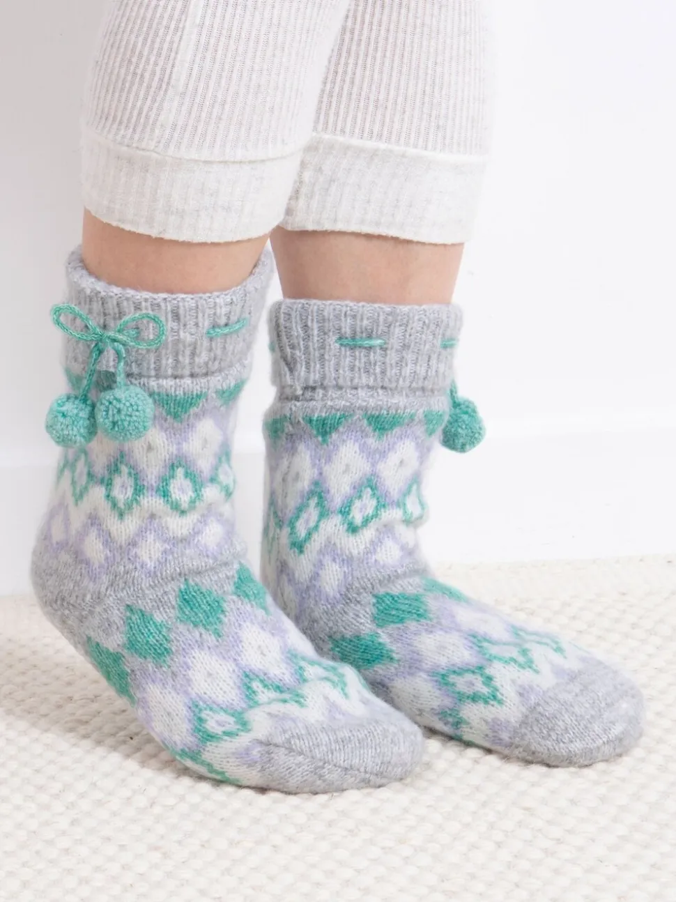 Chaussons chaussettes Totes Toasties Ladies Fairisle en chenille