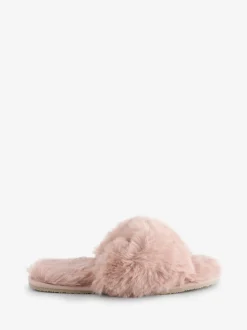 Chaussons Chelsea Peers Curseur croisés en fausse fourrure